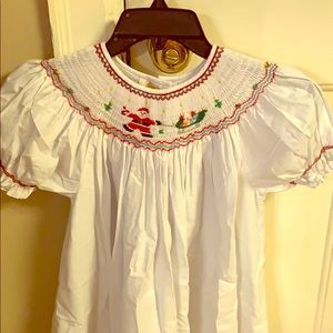 Girls Christmas smocked dress